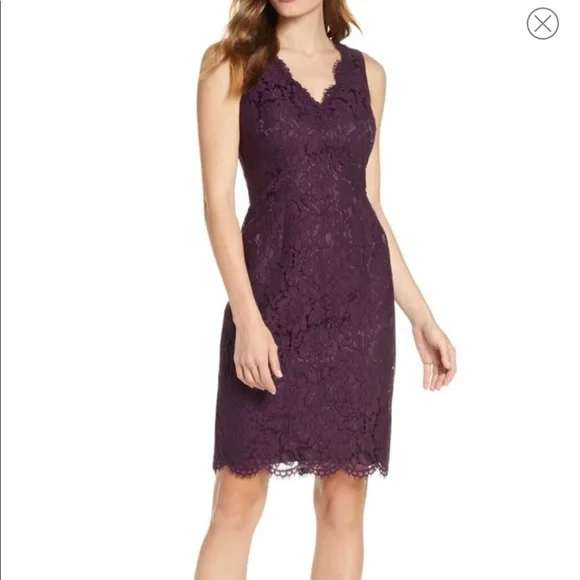 chinese dress ladies FW'24: Lace Overlay Dress in Purple Nightshade (Pre-Order)